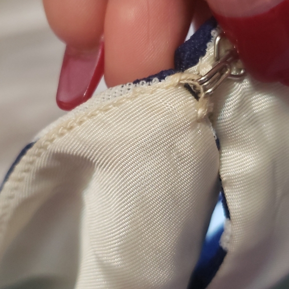 vintage Striped blue sleeveless Long vest - Picture 12 of 13